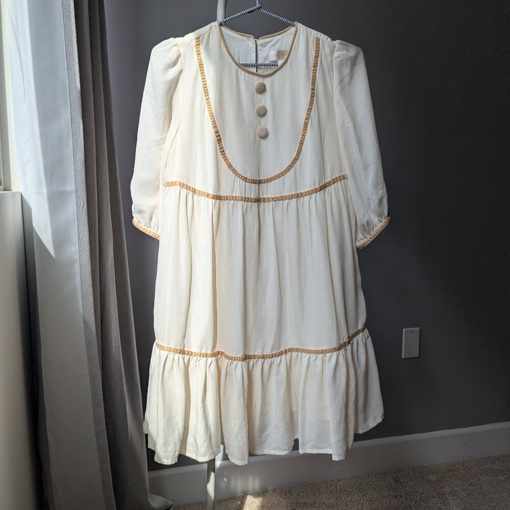 Vintage Erin Fetherston Target Ivory Chiffon Velvet Dress in Cream Size 3 XS